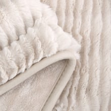 Eyelash Fleece Reversible Heated Throw